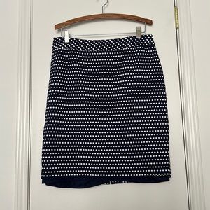 Coldwater Creek Navy and White Polka Dot skirt